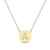 Thumbnail Image 1 of Diamond Initial Disc Necklace 10K Yellow Gold 18&quot;
