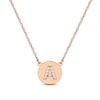 Thumbnail Image 0 of Diamond Initial Disc Necklace 14K Rose Gold 18"