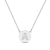 Thumbnail Image 1 of Diamond Initial Disc Necklace 14K White Gold 18&quot;