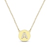 Thumbnail Image 1 of Diamond Initial Disc Necklace 14K Yellow Gold 18&quot;