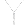 Thumbnail Image 0 of Diamond Roman Numeral Vertical Necklace 14K White Gold 18"
