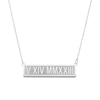 Thumbnail Image 0 of Roman Numeral Bar Necklace 10K White Gold 18"