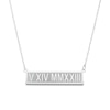 Thumbnail Image 1 of Roman Numeral Bar Necklace 10K White Gold 18"