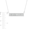 Thumbnail Image 1 of Roman Numeral Bar Necklace 10K White Gold 18"