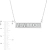 Thumbnail Image 2 of Roman Numeral Bar Necklace 10K White Gold 18"