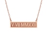 Thumbnail Image 1 of Roman Numeral Bar Necklace 14K Rose Gold 18&quot;