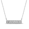 Thumbnail Image 0 of Roman Numeral Bar Necklace 14K White Gold 18"