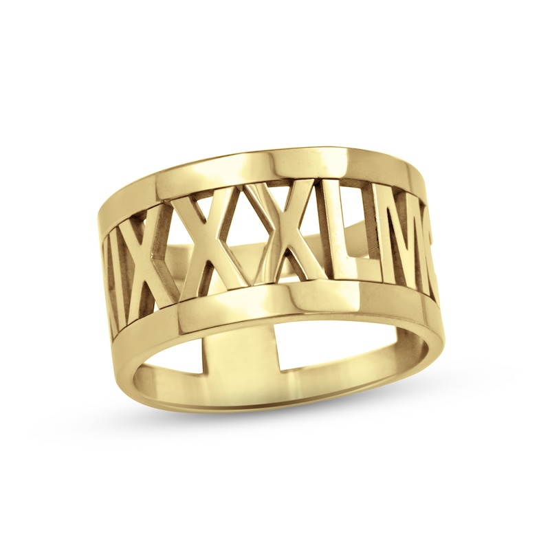 Main Image 1 of Roman Numeral Ring 10K Yellow Gold