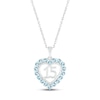 Thumbnail Image 0 of Aquamarine Quinceañera Heart Necklace 10K White Gold 18"