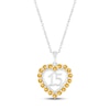 Thumbnail Image 1 of Citrine Quinceañera Heart Necklace 10K White Gold 18&quot;
