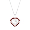 Thumbnail Image 0 of Garnet Quinceañera Heart Necklace 10K White Gold 18"