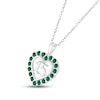 Thumbnail Image 1 of Lab-Created Emerald Quinceañera Heart Necklace 10K White Gold 18"