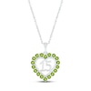 Thumbnail Image 1 of Peridot Quinceañera Heart Necklace 10K White Gold 18"