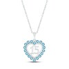 Thumbnail Image 1 of Swiss Blue Topaz Quinceañera Heart Necklace 10K White Gold 18&quot;