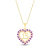 Thumbnail Image 0 of Amethyst Quinceañera Heart Necklace 10K Yellow Gold 18"
