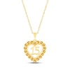 Thumbnail Image 0 of Citrine Quinceañera Heart Necklace 10K Yellow Gold 18"