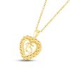 Thumbnail Image 1 of Citrine Quinceañera Heart Necklace 10K Yellow Gold 18"