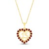 Thumbnail Image 1 of Garnet Quinceañera Heart Necklace 10K Yellow Gold 18&quot;