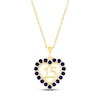 Thumbnail Image 1 of Blue Lab-Created Sapphire Quinceañera Heart Necklace 10K Yellow Gold 18&quot;