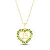 Thumbnail Image 0 of Peridot Quinceañera Heart Necklace 10K Yellow Gold 18"