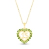 Thumbnail Image 1 of Peridot Quinceañera Heart Necklace 10K Yellow Gold 18"