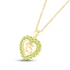 Thumbnail Image 1 of Peridot Quinceañera Heart Necklace 10K Yellow Gold 18"