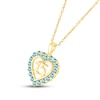 Thumbnail Image 2 of Swiss Blue Topaz Quinceañera Heart Necklace 10K Yellow Gold 18&quot;
