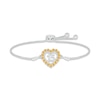Thumbnail Image 0 of Citrine Quinceañera Heart Bolo Bracelet 10K White Gold 9.5"