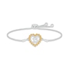 Thumbnail Image 1 of Citrine Quinceañera Heart Bolo Bracelet 10K White Gold 9.5&quot;