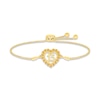Thumbnail Image 0 of Citrine Quinceañera Heart Bolo Bracelet 10K Yellow Gold 9.5"