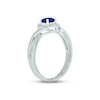 Thumbnail Image 2 of Blue Lab-Created Sapphire & Diamond Promise Ring 1/20 ct tw Round-cut Sterling Silver