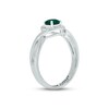 Thumbnail Image 2 of Lab-Created Emerald & Diamond Promise Ring 1/20 ct tw Round-cut Sterling Silver