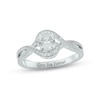 Thumbnail Image 0 of White Lab-Created Sapphire & Diamond Promise Ring 1/20 ct tw Round-cut Sterling Silver