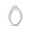 Thumbnail Image 1 of White Lab-Created Sapphire & Diamond Promise Ring 1/20 ct tw Round-cut Sterling Silver