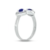 Thumbnail Image 1 of Blue Lab-Created Sapphire Double Heart Promise Ring Sterling Silver