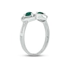 Thumbnail Image 1 of Lab-Created Emerald Double Heart Promise Ring Sterling Silver