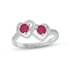Thumbnail Image 0 of Lab-Created Ruby Double Heart Promise Ring Sterling Silver