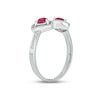 Thumbnail Image 1 of Lab-Created Ruby Double Heart Promise Ring Sterling Silver