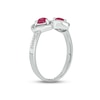 Thumbnail Image 2 of Lab-Created Ruby Double Heart Promise Ring Sterling Silver