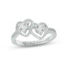 Thumbnail Image 1 of White Lab-Created Sapphire Double Heart Promise Ring Sterling Silver