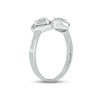 Thumbnail Image 2 of White Lab-Created Sapphire Double Heart Promise Ring Sterling Silver