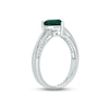 Thumbnail Image 2 of Lab-Created Emerald & Diamond Heart Promise Ring 1/10 ct tw Round-cut Sterling Silver