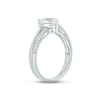 Thumbnail Image 2 of White Lab-Created Sapphire & Diamond Heart Promise Ring 1/10 ct tw Round-cut Sterling Silver