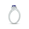 Thumbnail Image 1 of Blue Lab-Created Sapphire & Diamond Promise Ring 1/20 ct tw Round-cut Sterling Silver