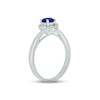 Thumbnail Image 2 of Blue Lab-Created Sapphire & Diamond Promise Ring 1/20 ct tw Round-cut Sterling Silver