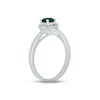 Thumbnail Image 2 of Lab-Created Emerald & Diamond Promise Ring 1/20 ct tw Round-cut Sterling Silver