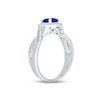 Thumbnail Image 2 of Blue Lab-Created Sapphire & Diamond Promise Ring 1/10 ct tw Round-cut Sterling Silver