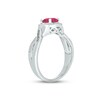Thumbnail Image 2 of Lab-Created Ruby & Diamond Promise Ring 1/10 ct tw Round-cut Sterling Silver