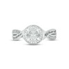 Thumbnail Image 3 of White Lab-Created Sapphire & Diamond Promise Ring 1/10 ct tw Round-cut Sterling Silver