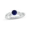 Thumbnail Image 0 of Blue Lab-Created Sapphire & Diamond Promise Ring Sterling Silver